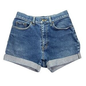 Neo R Jeans Denim Shorts High Waist Cuffed Blue Jean Shorts Womens Sz 26"‎
